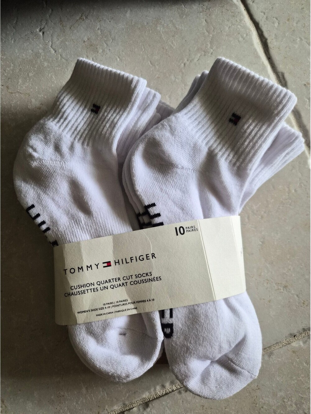 Tommy Hilfiger Cushion Quarter Cut White Socks - 9 Pairs 0062